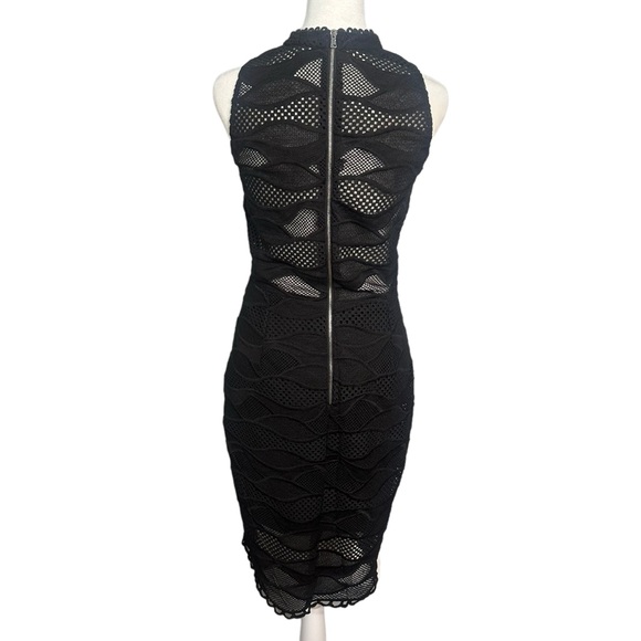 Parker Wave Black Crocheted Lace Sleeveless Dress - Picture 3 of 7